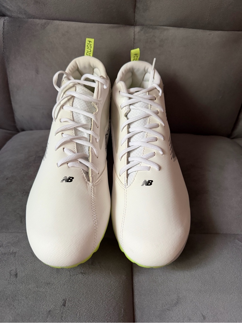 NEW BALANCE LACROSSE CLEATS RUSH v4 Low SZ 13 Men's~White NWOB